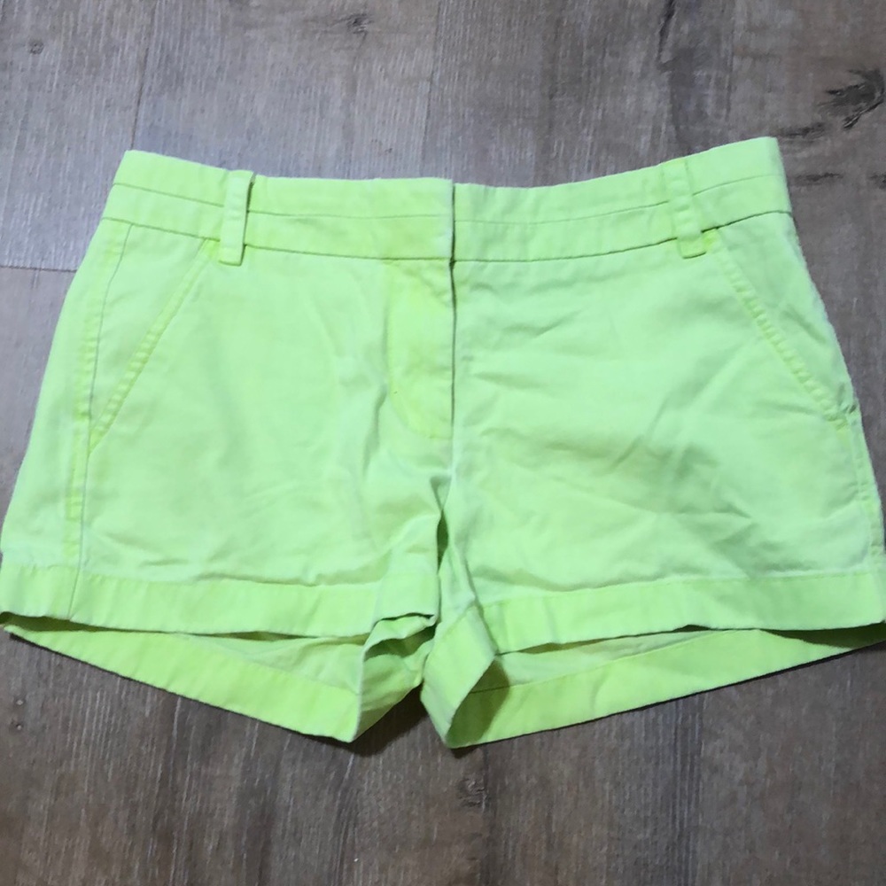 J.crew bright yellow/green cotton shorts